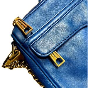 Rebecca Minkoff Blue Leather Crossbody Bag, w/Gold-Tone Accents